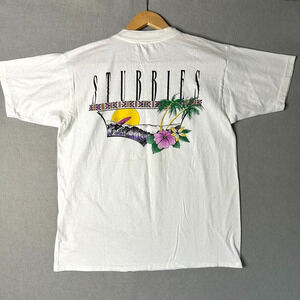 Vintage 1990s Stubbies T-Shirt Large White Horizons Teez